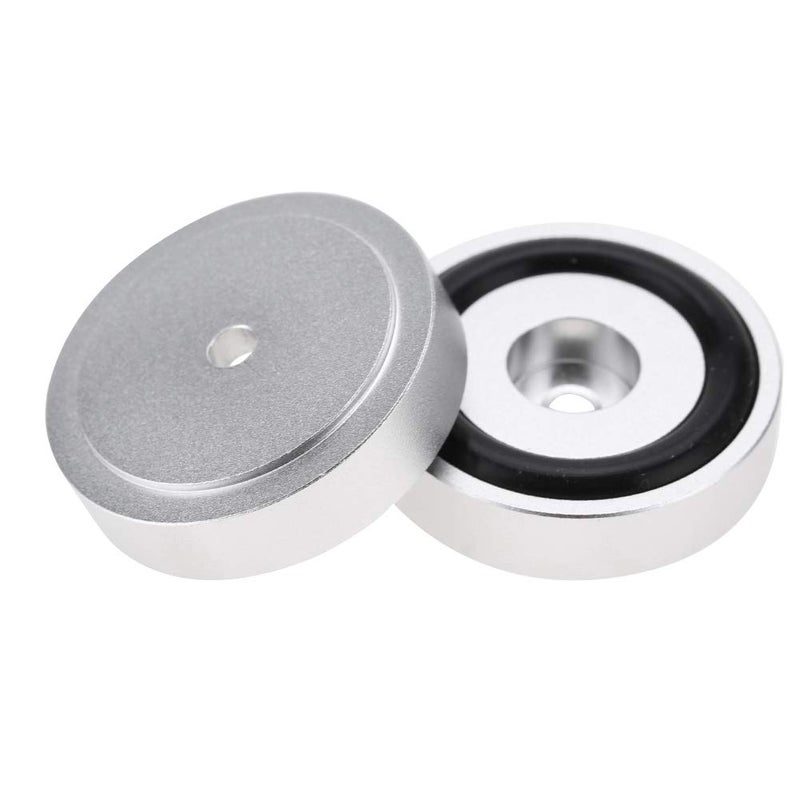 Ciglow 4Pcs Anti Vibration Amplifier Feet, 4010mm Aluminium Alloy Universal Copper Speaker Spikes Isolation Sand Blasting Amplifier Pads Feet (Silver) - Image 4